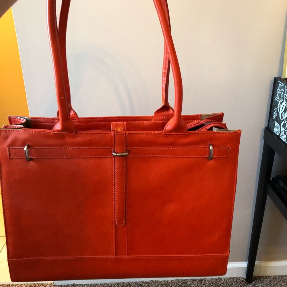 Leather Orange Handbag/Woman’s Briefcase! (Used)